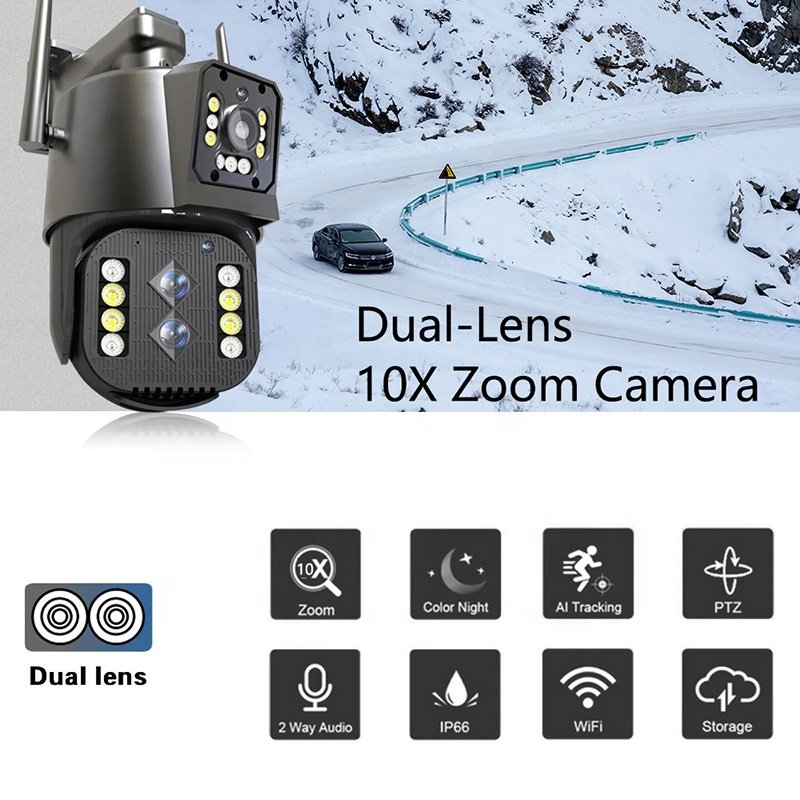 DRAGON GUARD 10X Optical Zoom cctv WIFI security camera system ip network ptz Dual Lens network camera