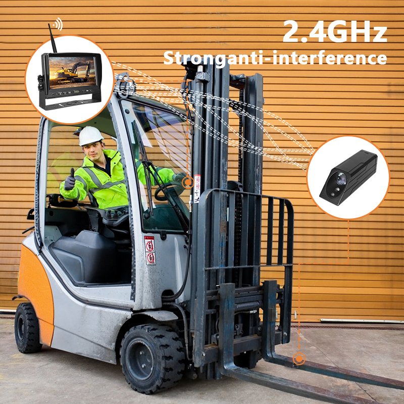 ZYX 2.4g hz Waterproof HD Forklift Camera 7" Digital Wireless Kit 7 Inch Monitor Wireless Security Camera System