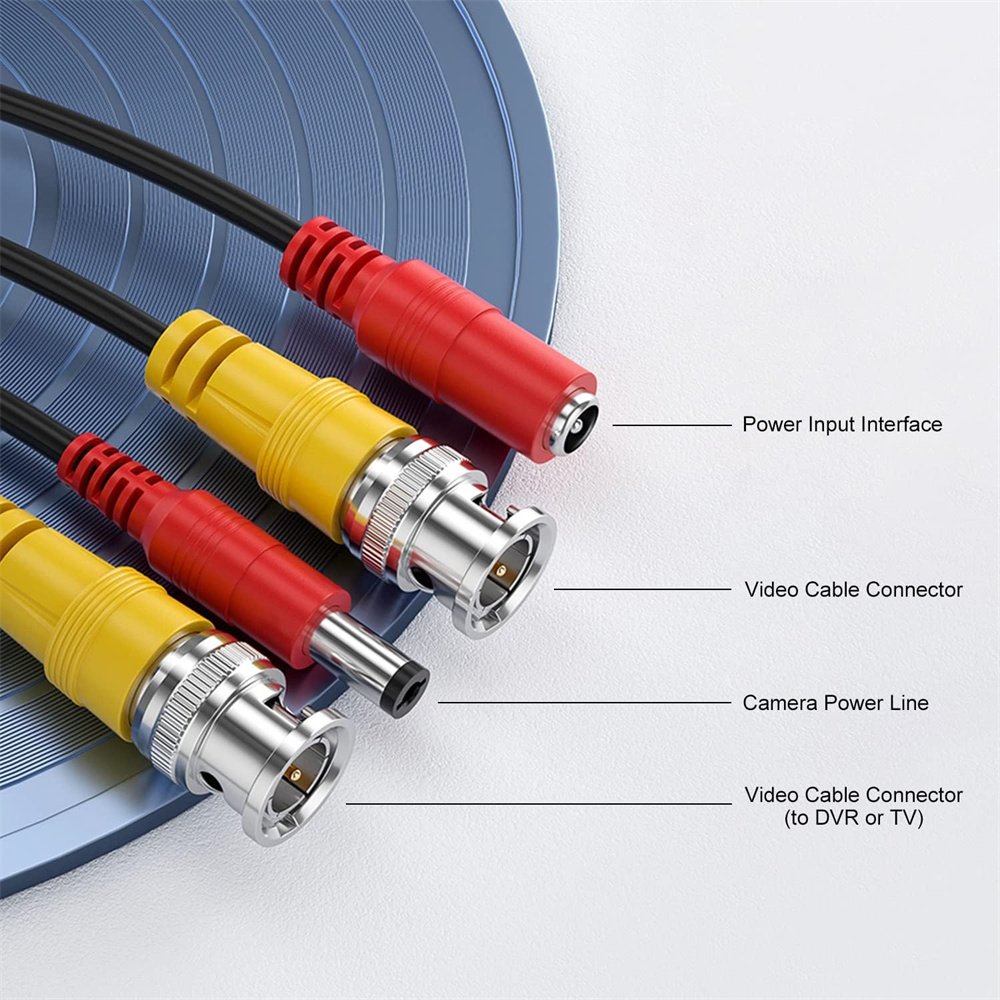 All-in-One CCTV cable Video Power Cables,BNC Extension Security Wire Cord for 2MP1080P720P Video Surveillance Camera cable