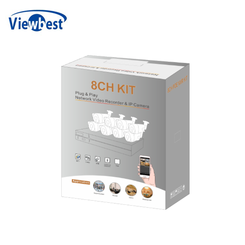 Outdoor 5mp CCTV Camera System 8ch Network Camera Kit 8 Channel POE NVR Kit