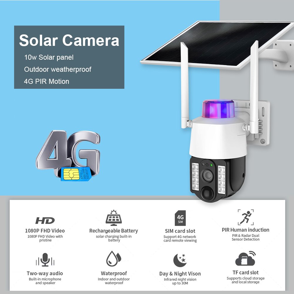 Cheap and Fine Solar Camera Waterproof Outdoor Security Camera Ip 4g Wifi Camera With Street Lights