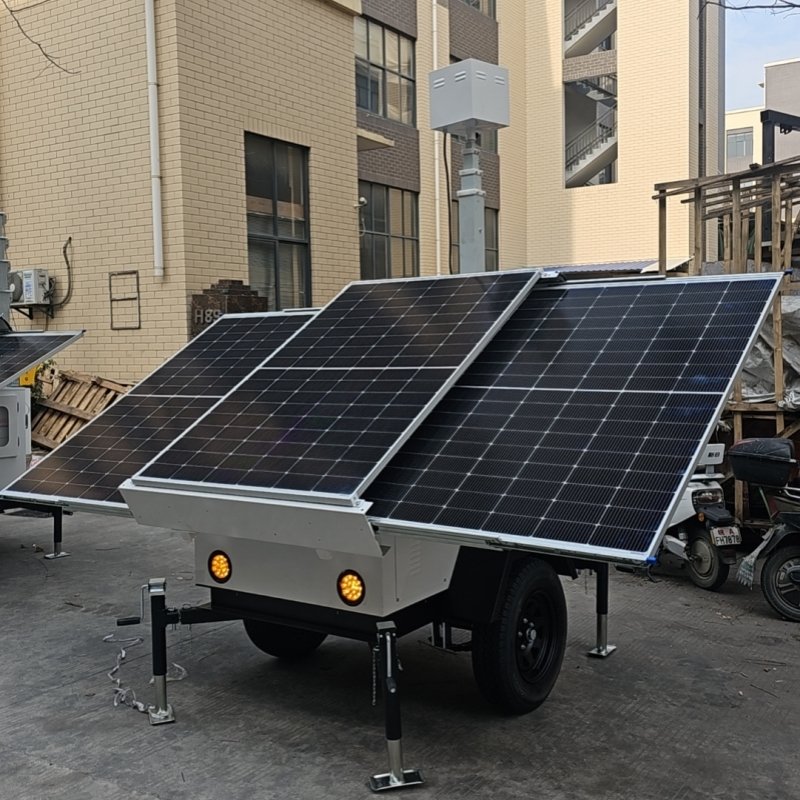 Work Site Security Surveillance CCTV Camera Mobile Solar Trailer Monitoring Systems