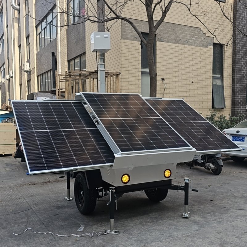 Work Site Security Surveillance CCTV Camera Mobile Solar Trailer Monitoring Systems