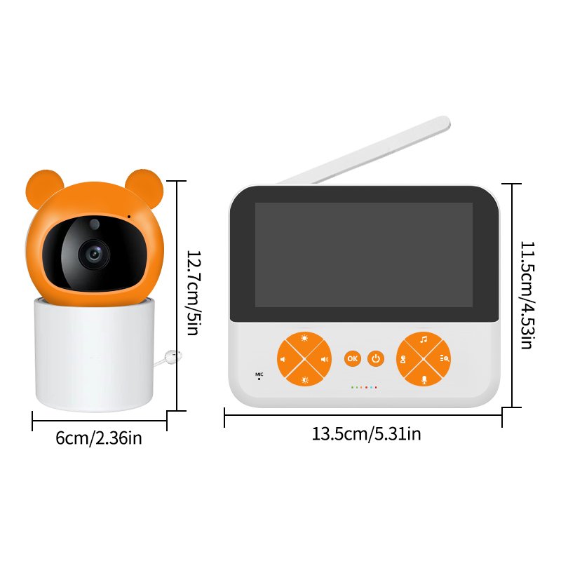 Factory PTZ control Baby Monitor FHSS with Display Temperature With Cry Sound Detection Two Way Talk
