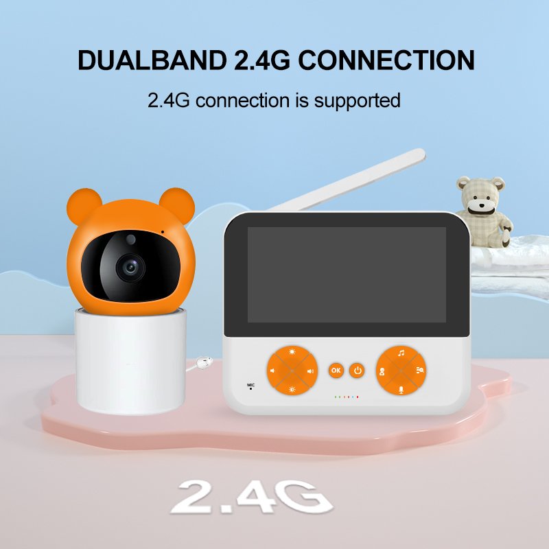 Factory PTZ control Baby Monitor FHSS with Display Temperature With Cry Sound Detection Two Way Talk