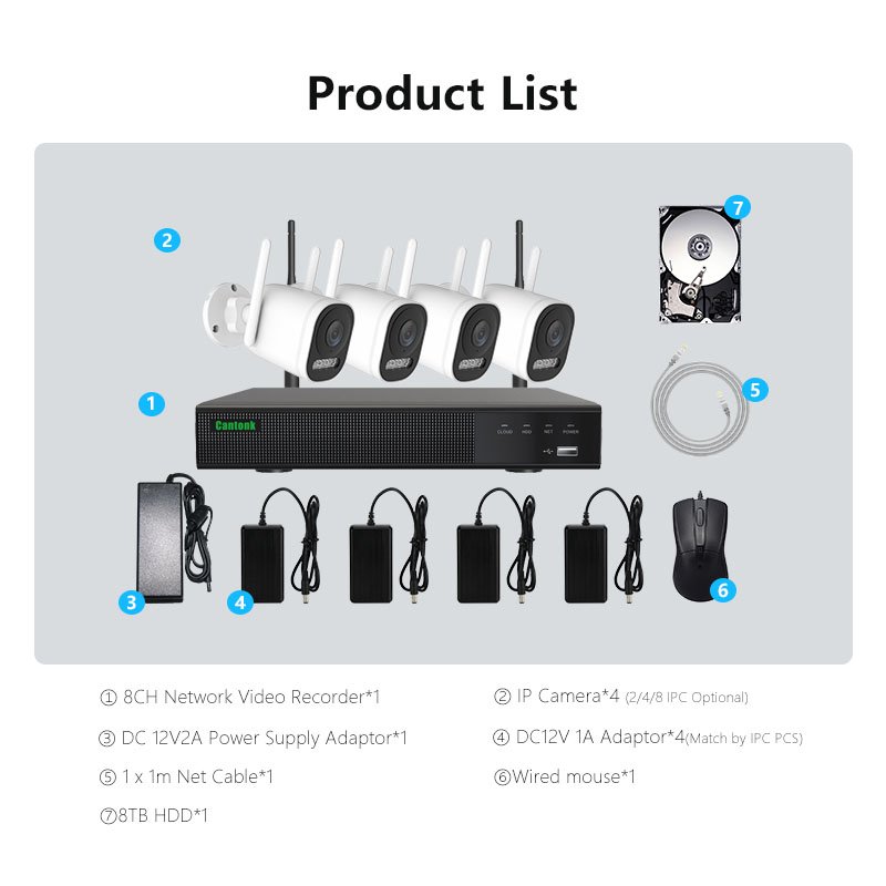 OEM CCTV 4CH 5MP NETWORK VIDEO RECORDER KIT SURVEILLANCE CAMERA SYSTEM WIFI NVR KIT CCTV SECURITY CAMERA SYSTEM WIRELESS OUTDOOR