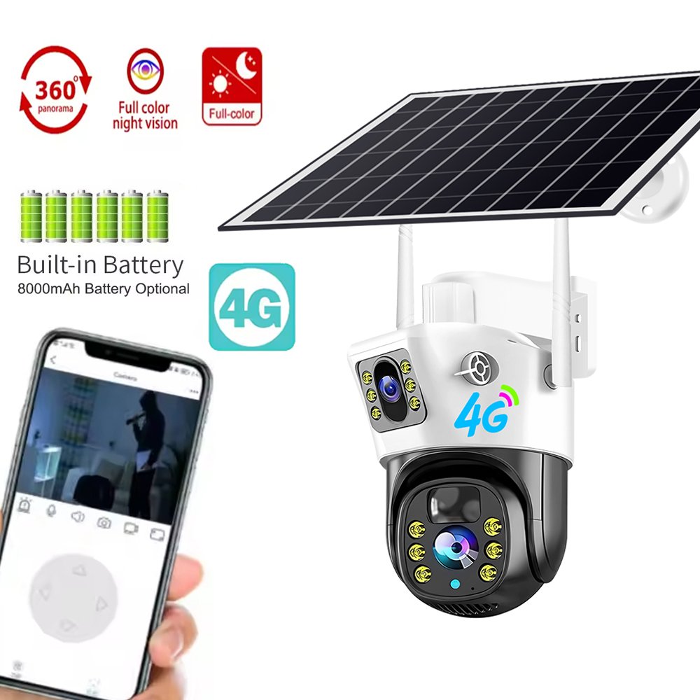 V380PRO Wireless outdoor solar power surveillance ptz camera 4G Sim Card Cctv security Camera