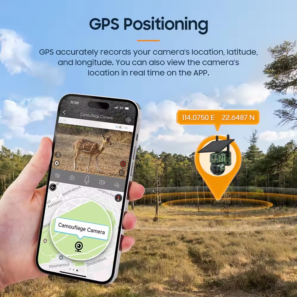 2024 Mini Camouflage GPS Positioning 4G Solar Camera Hide Outdoor IP66 Motion Detection Surveillance Camera CCTV Security System