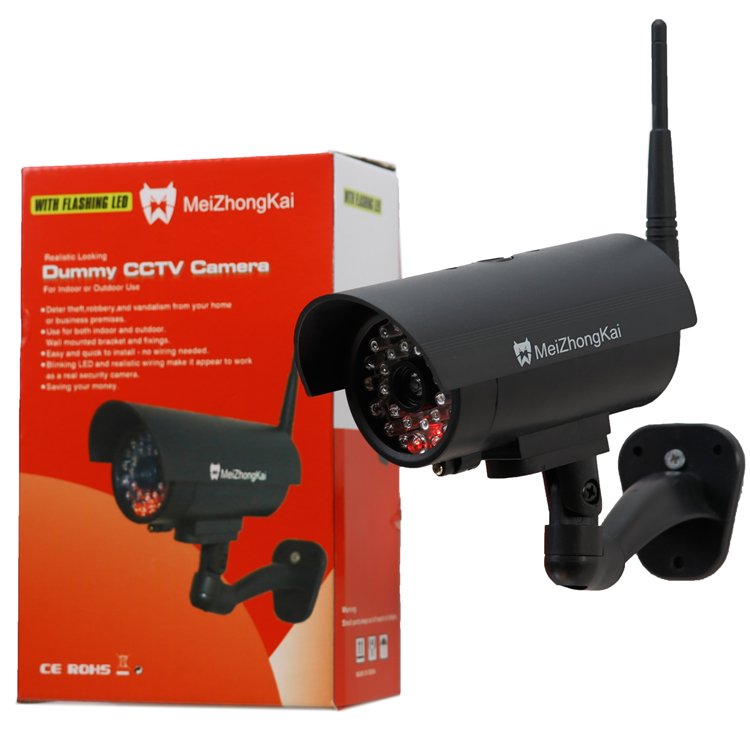 Night CCTV Surveillance System Flashing Red Light Dummy Security Camera With Realistic Look Recording LEDs fake cctv camera