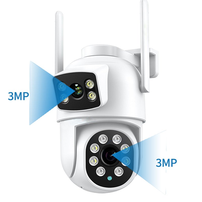 O-KAM Pro 2*3MP Outdoor Wireless WiFi Security Camera Fhd Dual Camera Monitoring System 12 v Surveillance Cameras