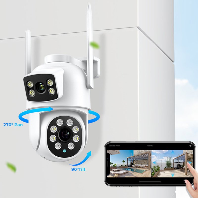 O-KAM Pro 2*3MP Outdoor Wireless WiFi Security Camera Fhd Dual Camera Monitoring System 12 v Surveillance Cameras