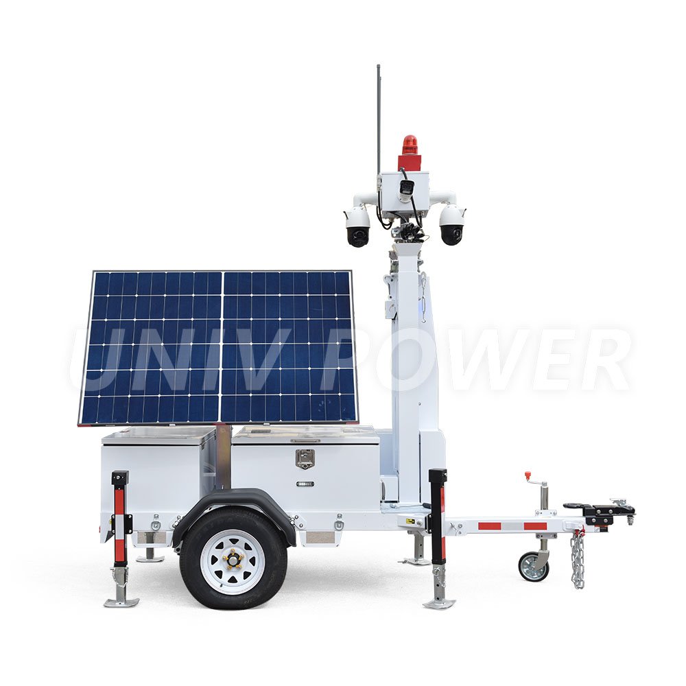2 solar panels Surveillance Mobile Security camera Trailer CCTV trailer