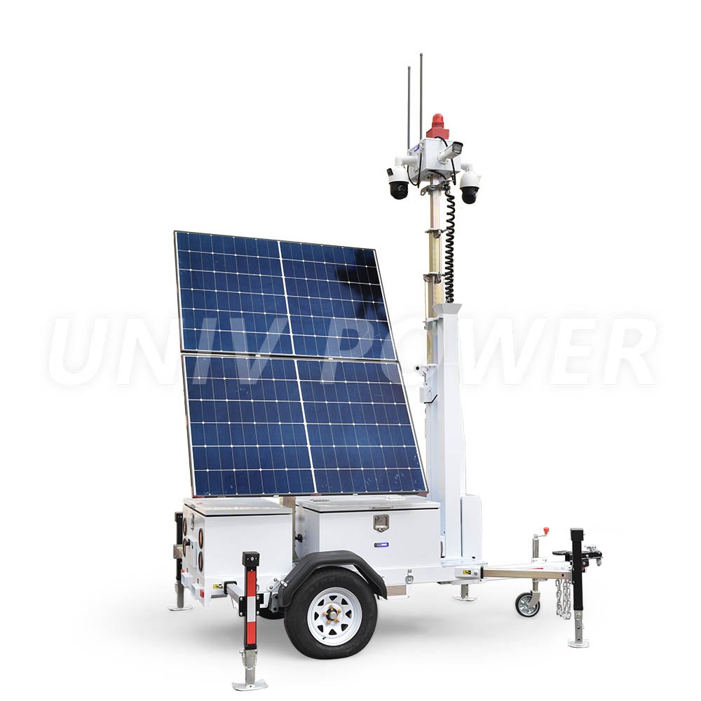 2 solar panels Surveillance Mobile Security camera Trailer CCTV trailer