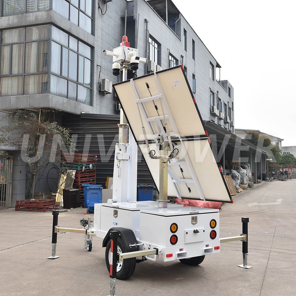 2 solar panels Surveillance Mobile Security camera Trailer CCTV trailer
