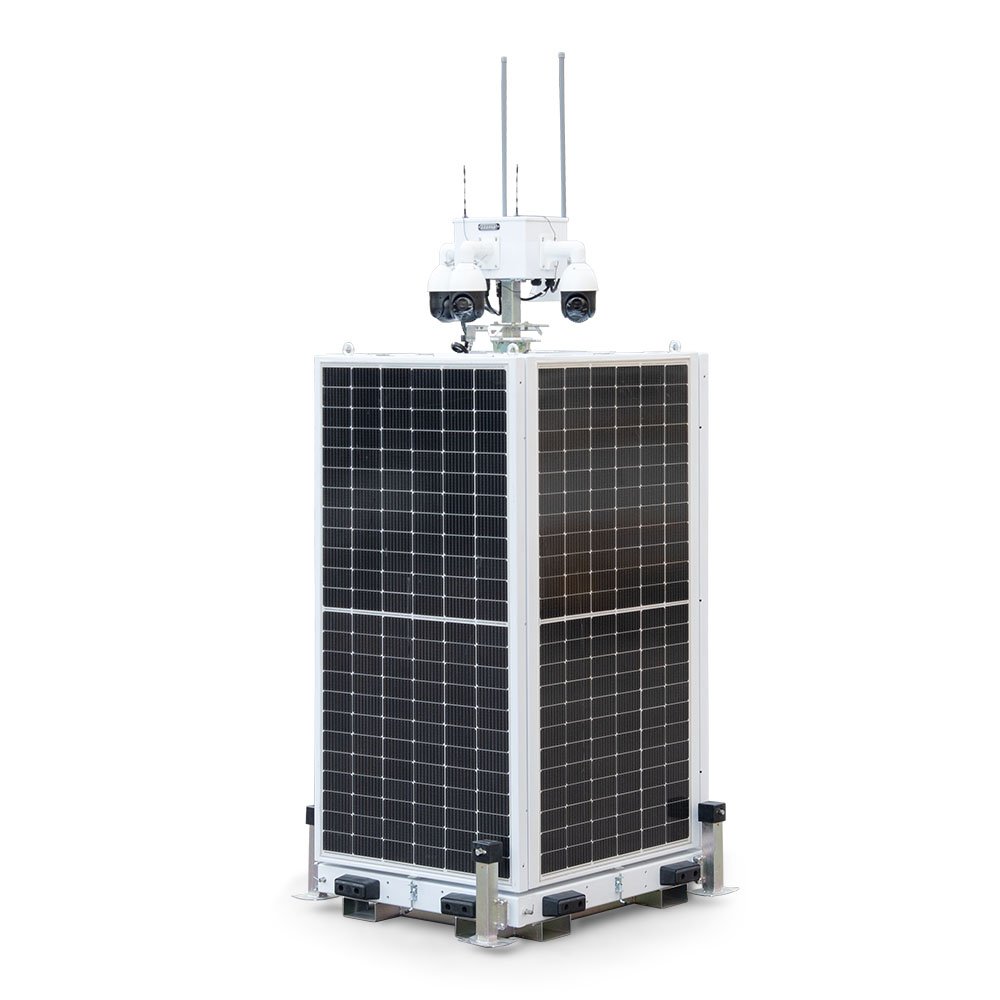 NEW Design Solar tower surveillance tower with PTZ camera