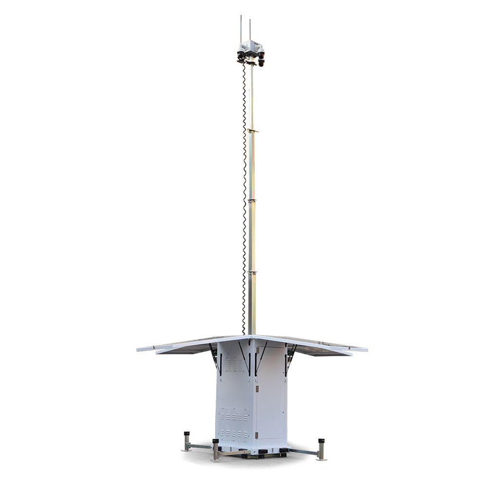 NEW Design Solar tower surveillance tower with PTZ camera