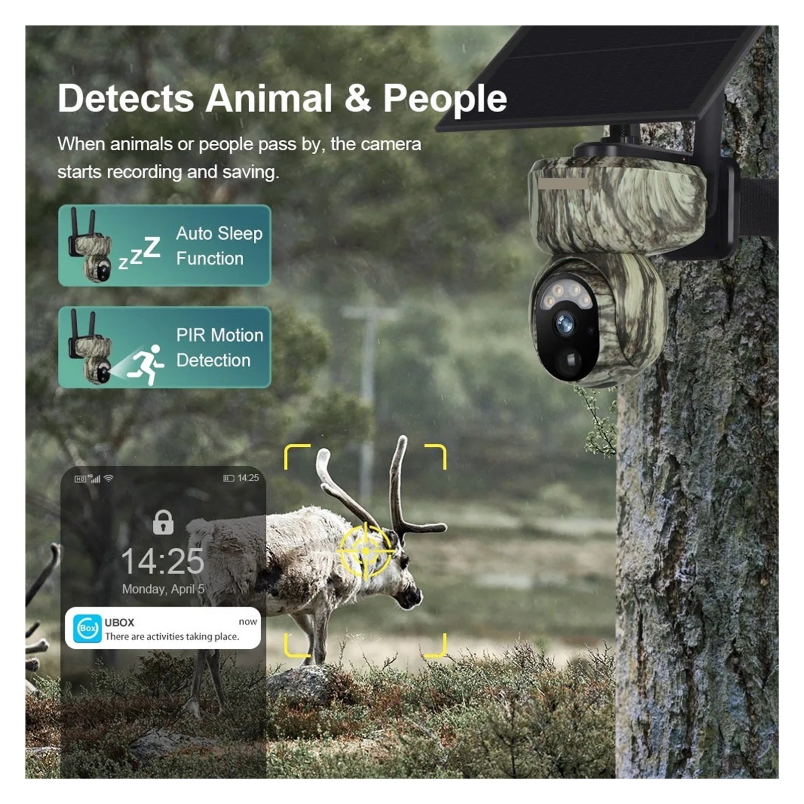 Senhuo 4MP 4G SIM PTZ Solar Camera Wifi Outdoor Wireless 360° Viewing Color Night Vision Human/animal Monitoring
