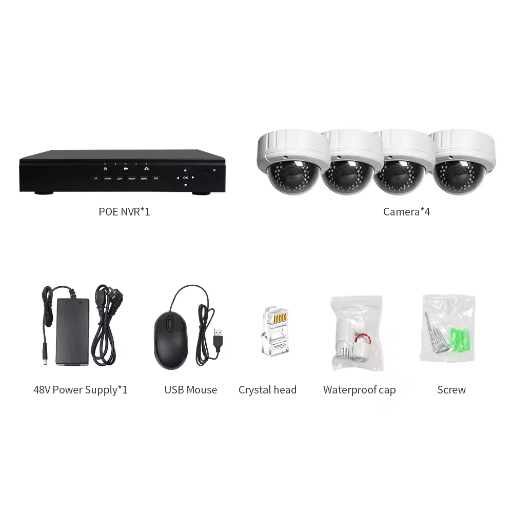 High Quality 4CH 3MP 5MP Dome Camera Outdoor H.265 Camera smart CCTV camera outdoor surveillance system with motion detection
