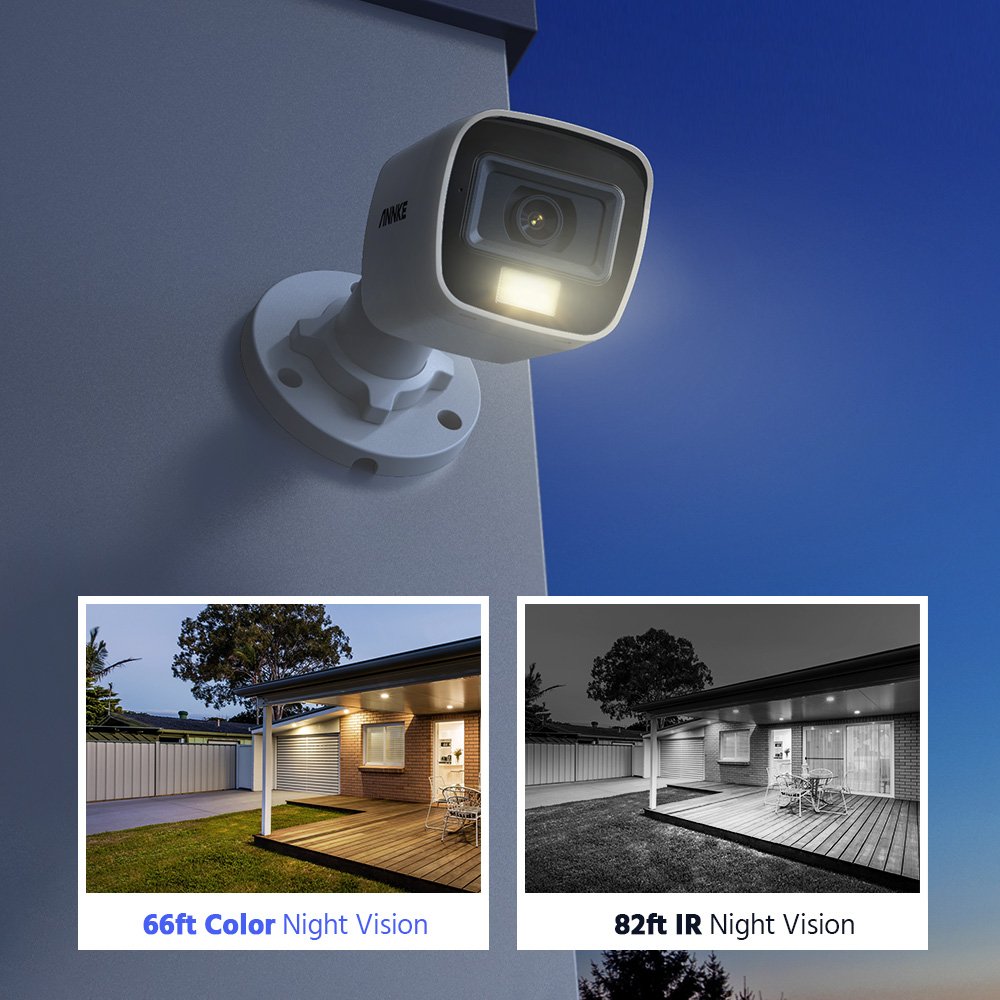 ANNKE 8-Channel 3K 5MP Hybrid DVR Security System with 8 Analog Outdoor Cameras: Night Vision, AI Detection, IP67 Weatherproof
