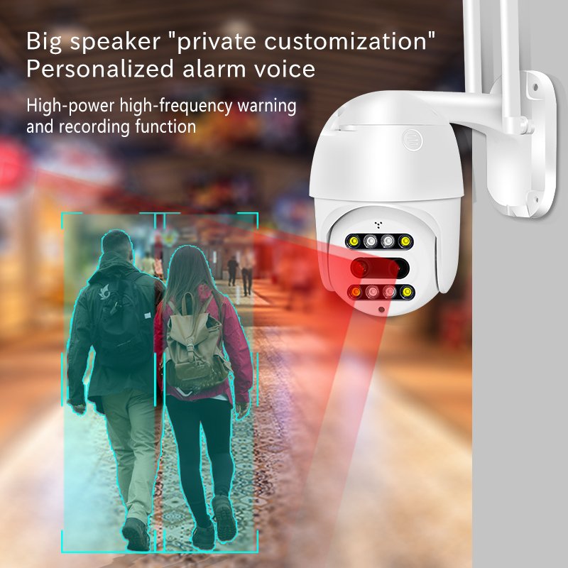 PL Wifi Camera PTZ Outdoor Human Detection Two-Way Audio Wireless Color Night Vision CCTV Security Camera
