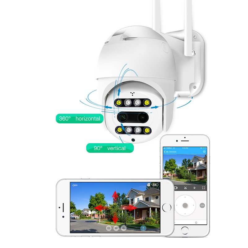 PL Wifi Camera PTZ Outdoor Human Detection Two-Way Audio Wireless Color Night Vision CCTV Security Camera