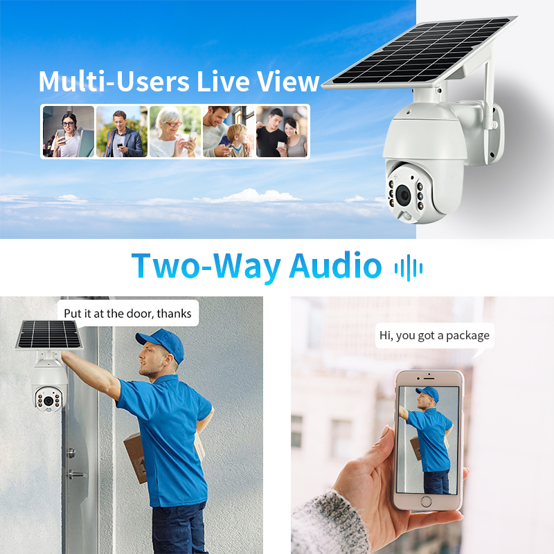 VESAFE Q3 Solar Powered Camera Outdoor Wifi IP Wireless Ubox App Remote Control HD IP66 Waterproof Long Life Battery PTZ Cameras