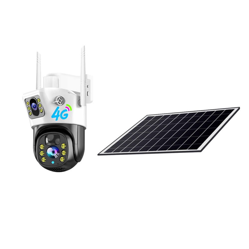 2MP WIFI CAMERA V380 Solar Security Camera System dual len Ptz Motion Detection 4g sim card Cctv Surveillance Solar Camera