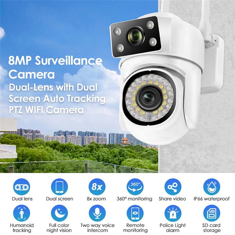 Rscamtom 6MP Ip Camera Dual Lens Smart Home Surveillance: Rscamtom 6MP IP Camera with Dual Lens and Voice Intercom