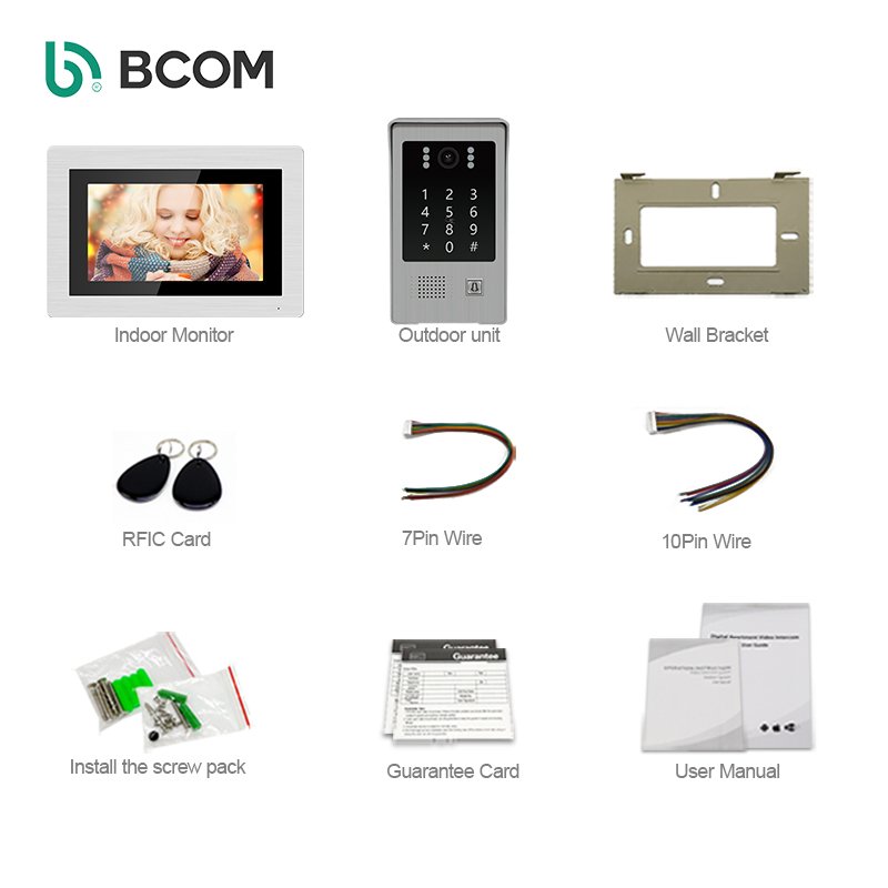 Smart Door Bell IR Video Camera Phone Door Visual Ring Intercom Modern Graphic Design White Hik Oem Vision Villa Door Bell Bcom