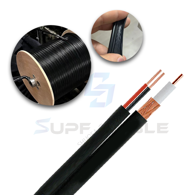 Security CCTV Application RG59 Coaxial Cable With Power Thin Siamese Cable For Video Monitor integrated cable RG6