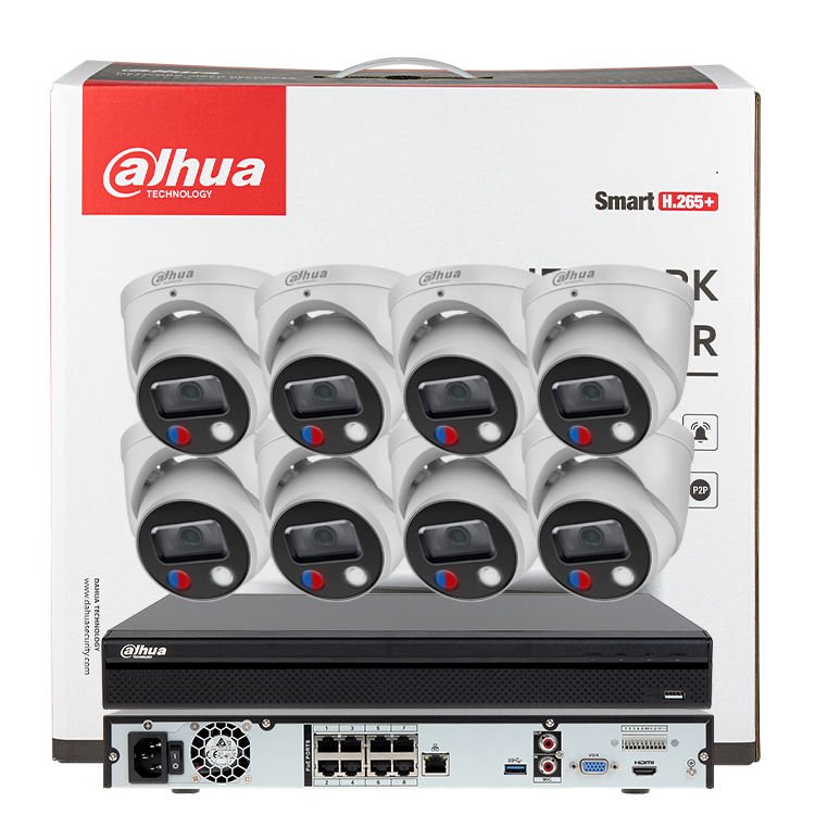 Dahua alarm system with camera best 4k 8 channels full hd poe nvr kit two way audio surveillance systems