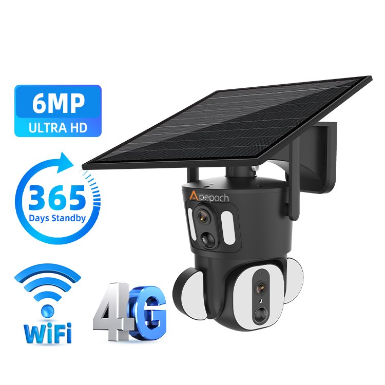 Ubox ultra HD 6MP solar security wifi CCTV camera 9W long lasting standby IP network camera with AI humanoid detection