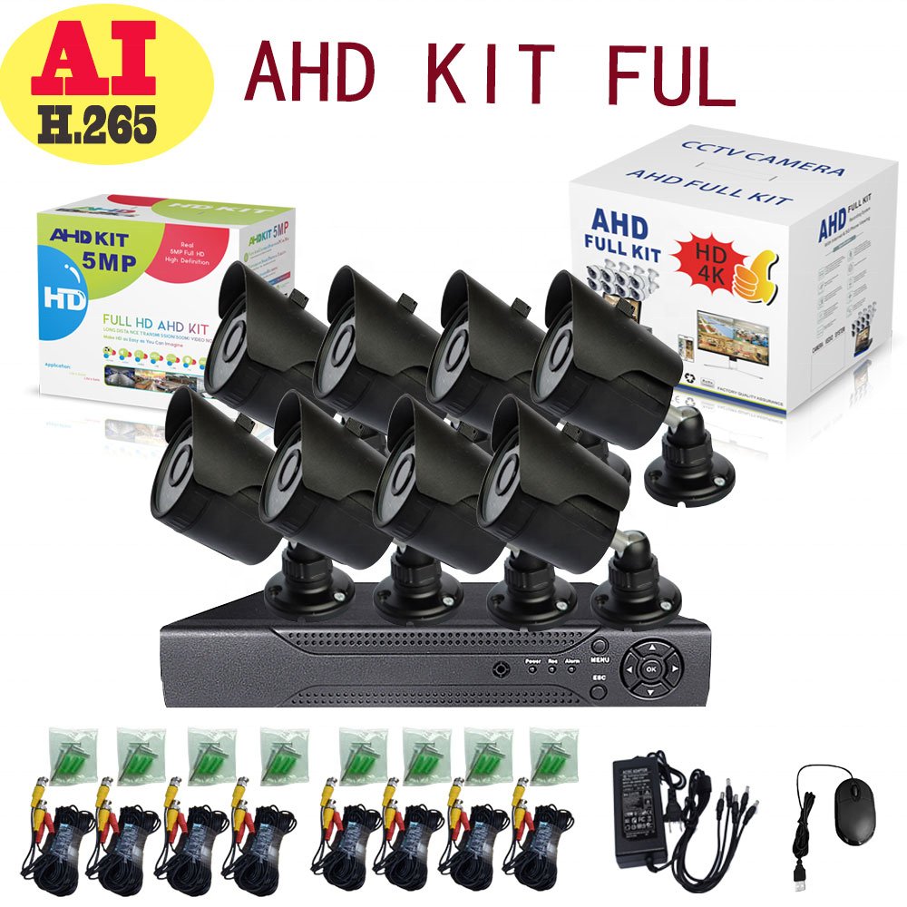 HD Wi-Fi CCTV Camera Full Color Waterproof Outdoor Surveillance Camera Video Camera Recorder DVR Monitoring Kit