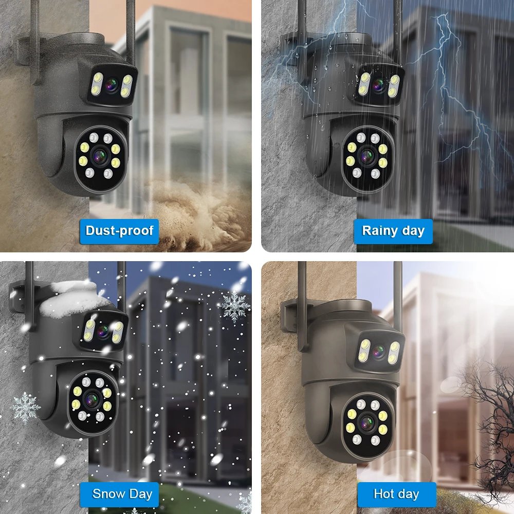 Outdoor 6MP Dual lens WiFi Camera 12MP Optical Zoom Dual Screens Auto Tracking Wireless Security Surveillance Cctv Camera