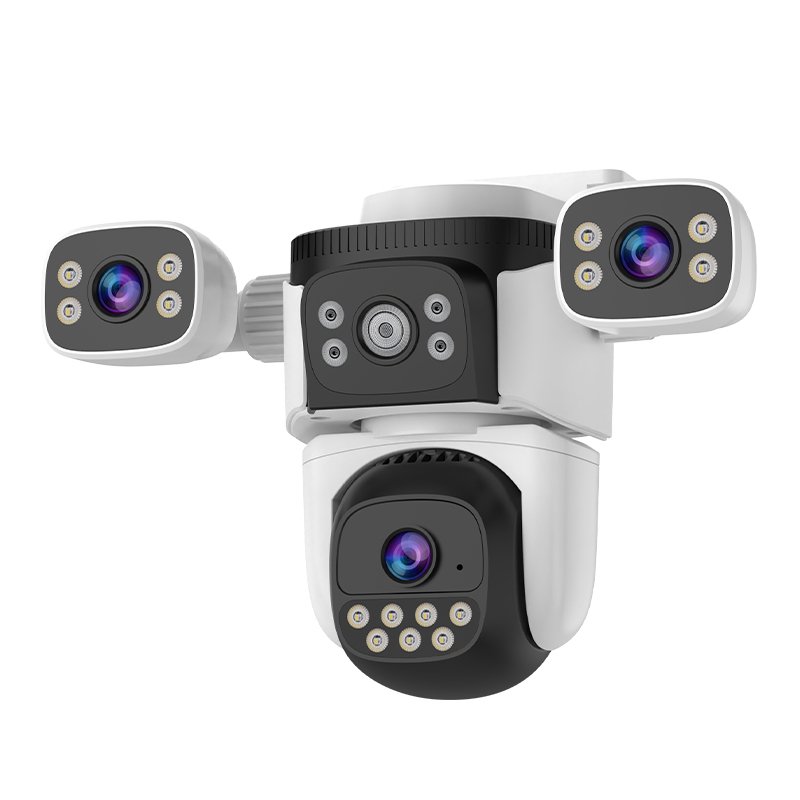 New Unique 6MP Three Lens Wifi Smart Home Security Waterproof IR Night Vision Motion Detection CMOS PTZ IP Cameras CCTV Security
