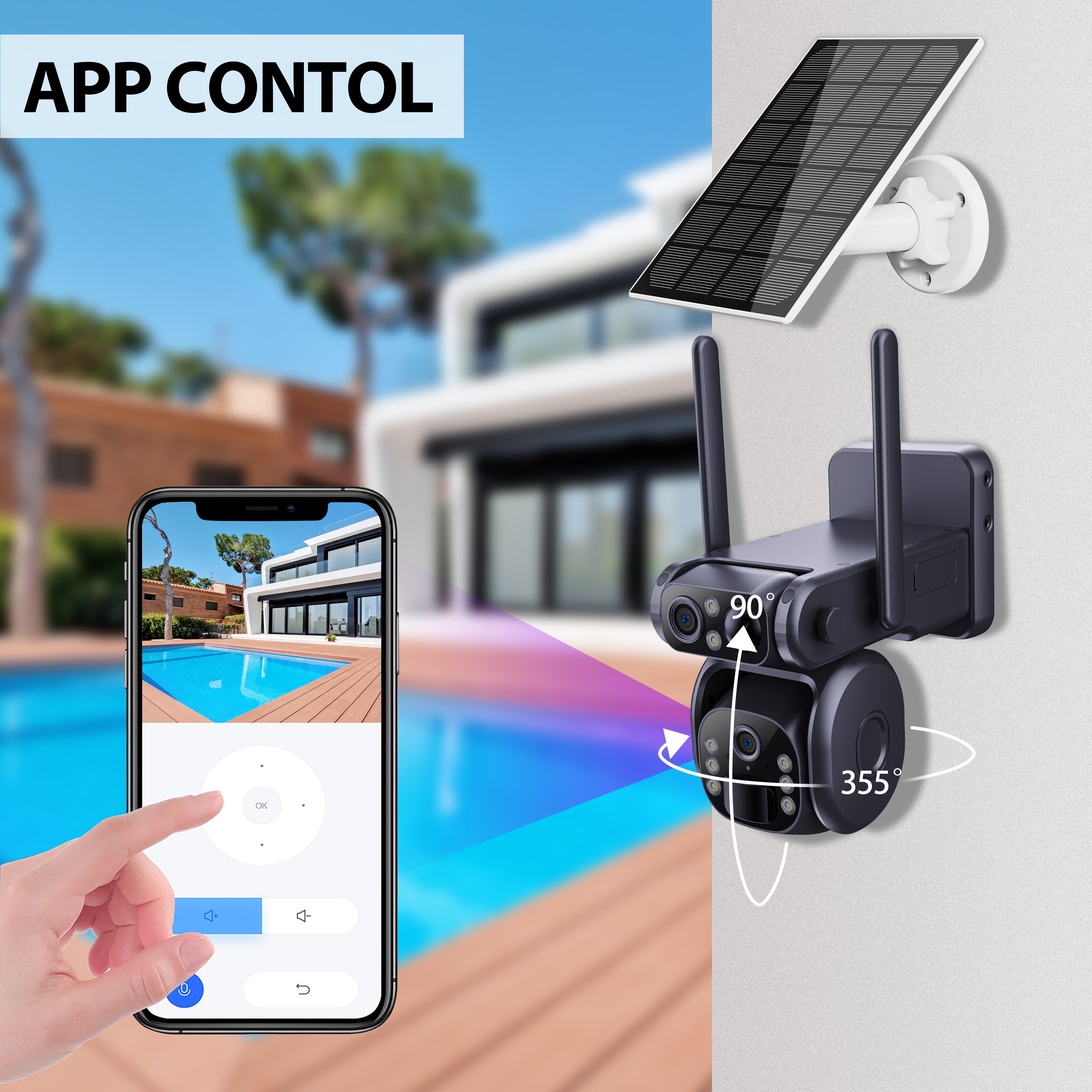 UBOX Low Power Outdoor Security Wireless PIR Motion Detection 4g Sim Card Solar Camera Surveillance Camera With Night Vision