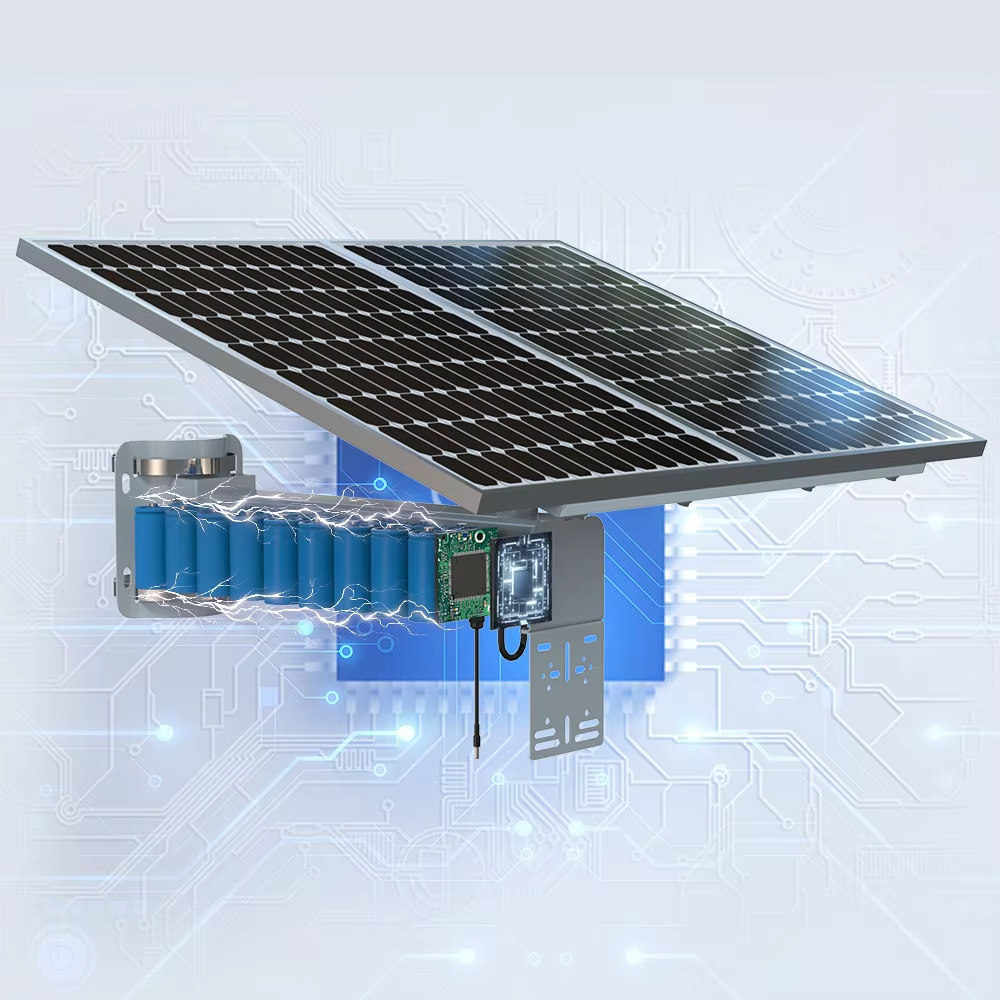 60W60AH Solar Panel Energy System for CCTV Camera Security System DC 12V/5V Output with Metal Bracket LCD Indicator