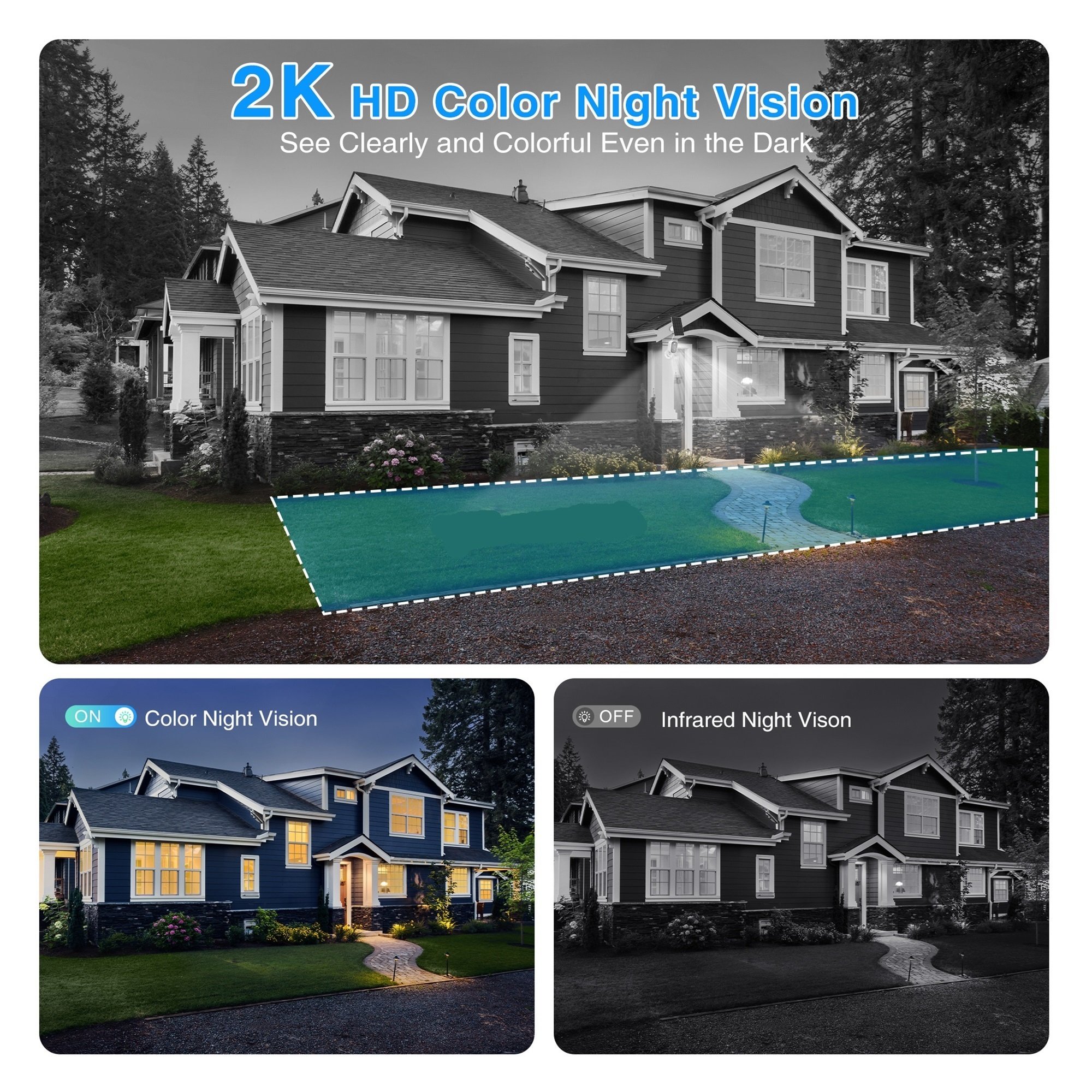 Senhuo 4MP 2K HD wireless solar camera Wifi outdoor PIR body detection Battery panel 5X zoom home security protection