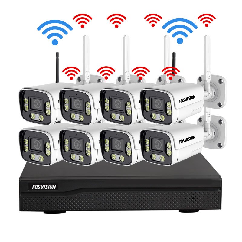 Wireless Home Cctv Surveillance Kit Indoor Outdoor Wifi IP 5mp Full Color Night Vision 8ch Nvr 8 Channel Camera Security System