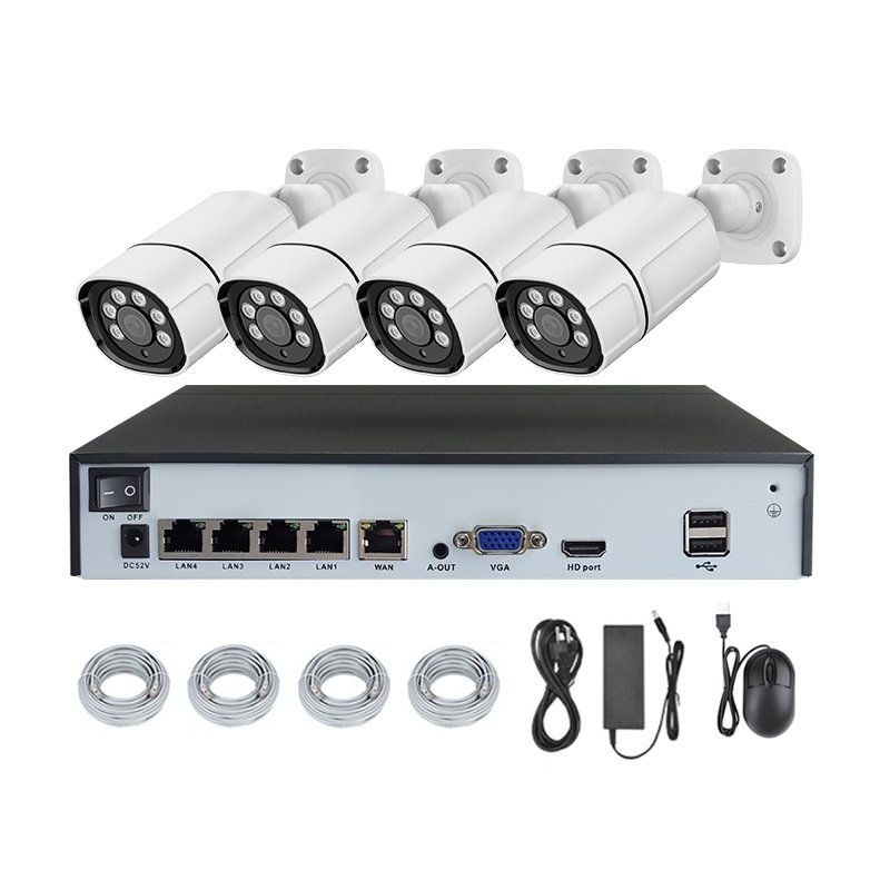 4K 4 channel 8mp Security NVR System Outdoor Home Poe Nvr Kit 4ch Cctv Ip Cameras Set 4 Port Surveillance Security Camera System