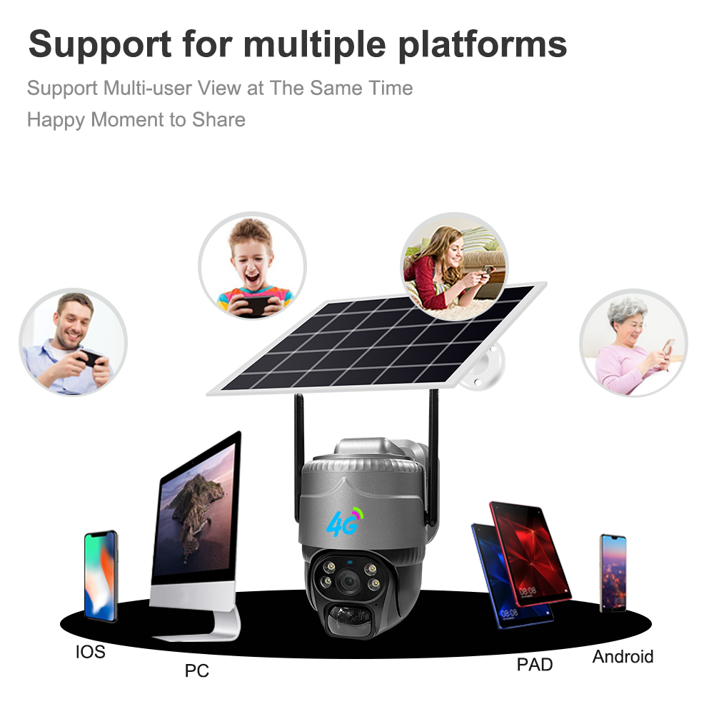 Factory OEM 3MP V380Pro Outdoor Camera 4G Sim Card LTE Security 4G CCTV PTZ IP Nertwork Camera Security Surveillance Camera CCTV