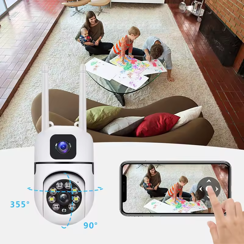 Hot Sale YIIOT Dual Lens Wifi IP Camera 4MP Indoor PTZ Security Cameras with Audio and Video Wireless Surveillance Monitor Home