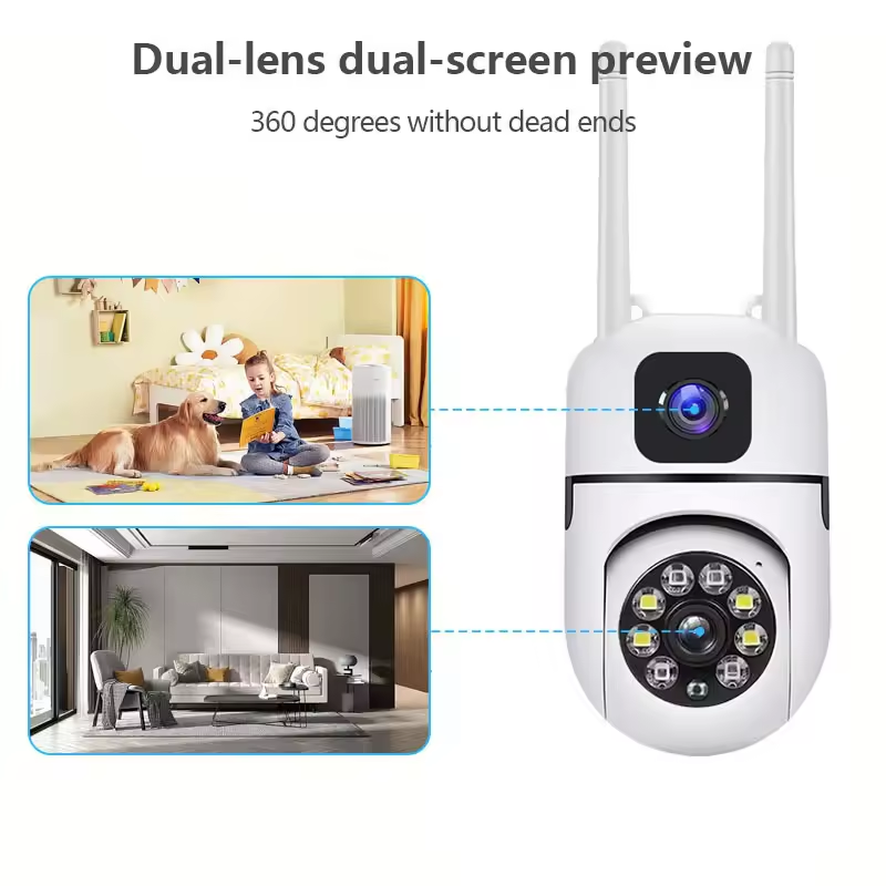Hot Sale YIIOT Dual Lens Wifi IP Camera 4MP Indoor PTZ Security Cameras with Audio and Video Wireless Surveillance Monitor Home