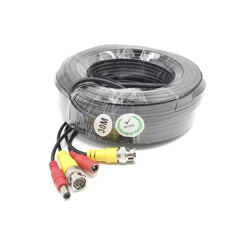 BNC Cable 5/10/15/20/30m with DC Power for Vehicle Monitoring Camera CCTV Surveillance Audio Video Equipment Systems