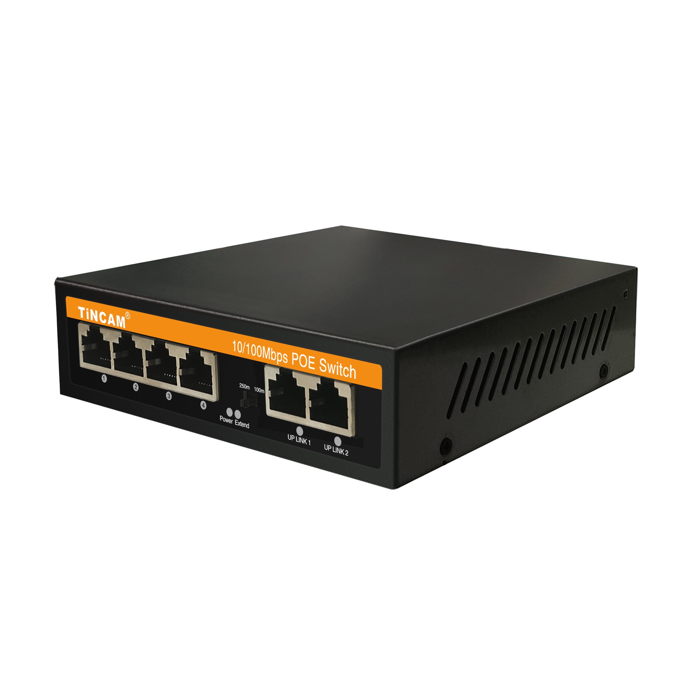 TiNCAM Mini 4 port 10/100M 48V 52V POE Switch For 250M 1G Bandwidth CCTV Security Surveillance System Support Internal 65w Power