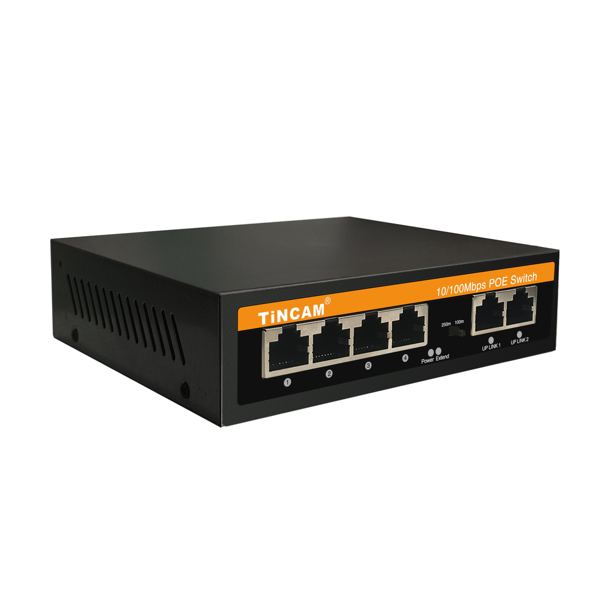 TiNCAM Mini 4 port 10/100M 48V 52V POE Switch For 250M 1G Bandwidth CCTV Security Surveillance System Support Internal 65w Power