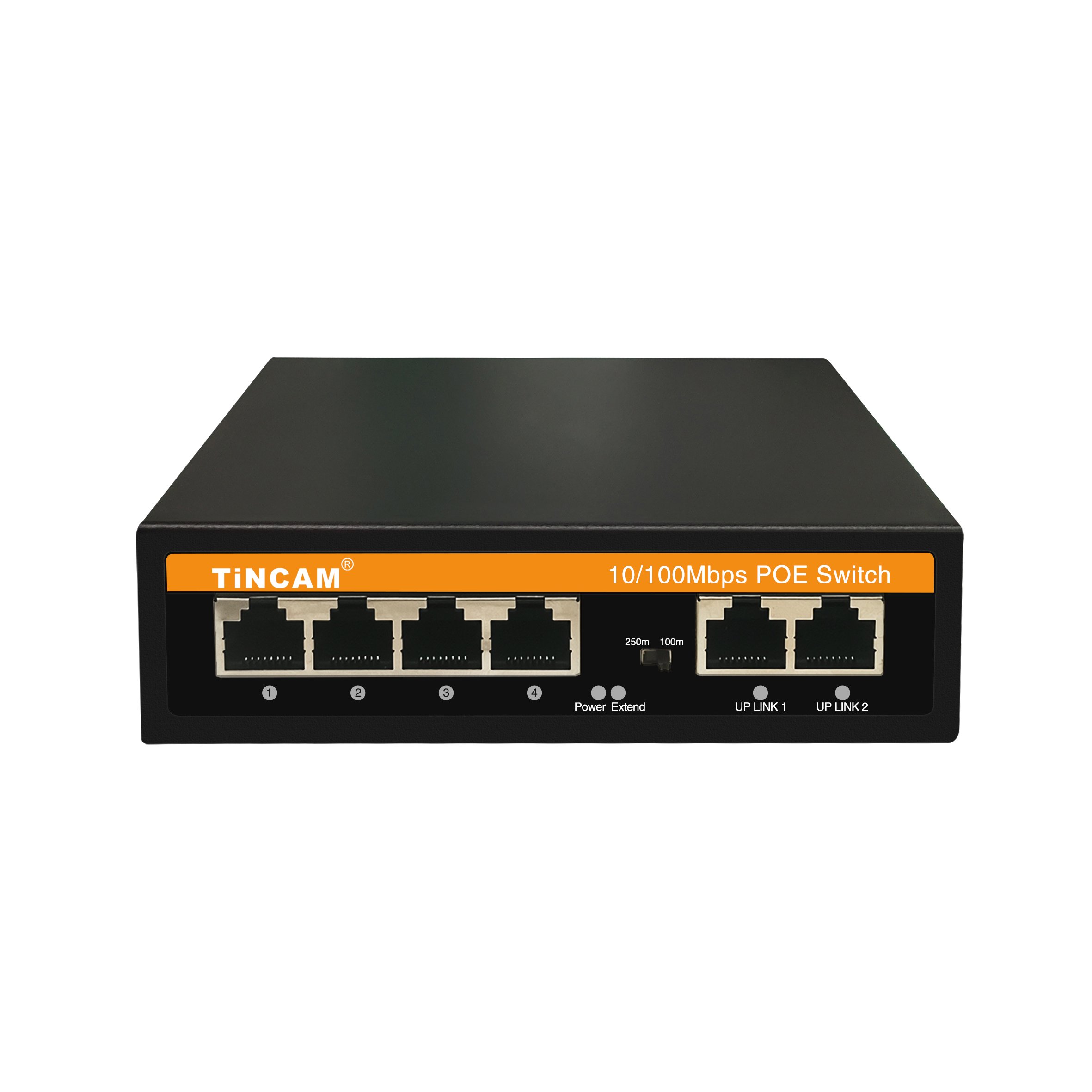 TiNCAM Mini 4 port 10/100M 48V 52V POE Switch For 250M 1G Bandwidth CCTV Security Surveillance System Support Internal 65w Power