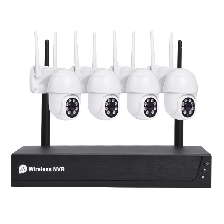 H.264 Two Way Audio Waterproof IP Security Camera P2P NVR Wireless Video Surveillance Kit 4CH 2MP WIFI PTZ CCTV System