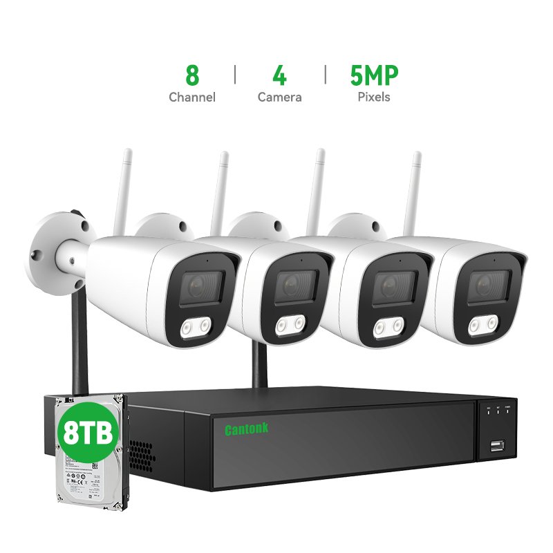 2024 5MP NIGHT VISION PLUG AND PLAY WIRELESS 4CH WIFI CAMERA SET NVR SURVEILLANCE CCTV KIT WIRELESS HOME SECURITY CAMERA SYSTEM