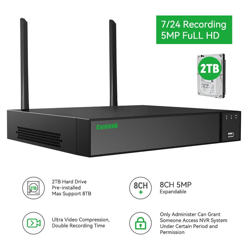 2024 5MP NIGHT VISION PLUG AND PLAY WIRELESS 4CH WIFI CAMERA SET NVR SURVEILLANCE CCTV KIT WIRELESS HOME SECURITY CAMERA SYSTEM
